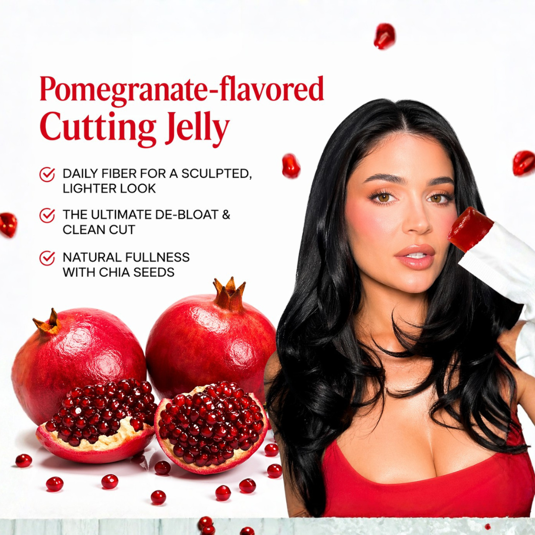 K-Slim Pomegranate Cutting Jelly – Daily Fiber Supplement for Digestion Support, Bloating Relief & Weight Management – 10 Sticks