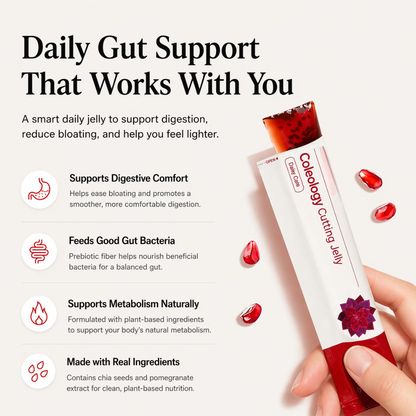 K-Slim Pomegranate Cutting Jelly – Daily Fiber Supplement for Digestion Support, Bloating Relief & Weight Management – 10 Sticks